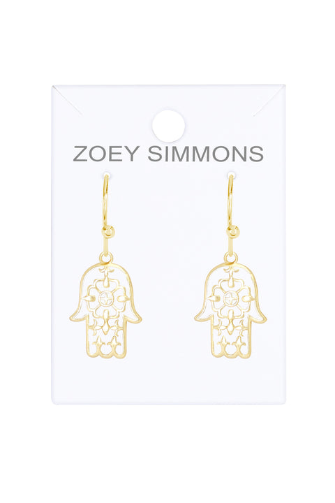 Hamsa Drop Earrings - GF