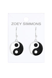 Sterling Silver Yin & Yang Drop Earrings - SS