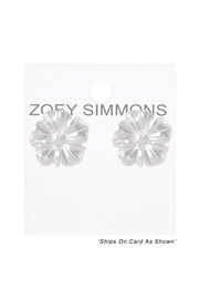 Sterling Silver Folwer Blossom Post Earrings - SS