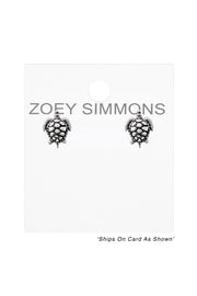 Sterling Silver Sea Turtle Post Earrings - SS