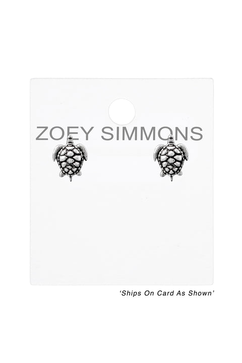 Sterling Silver Sea Turtle Post Earrings - SS