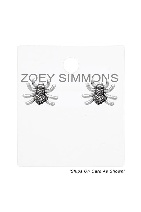 Sterling Silver Spider Post Earrings - SS
