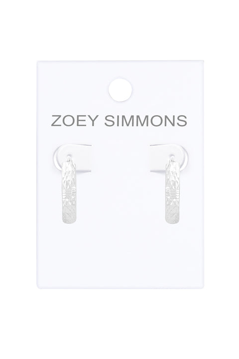 Sterling Silver Diamond Cut Hoop Earrings - SS