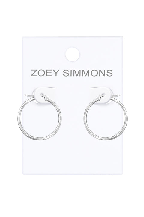 Sterling Silver Diamond Cut Hoop Earrings - SS