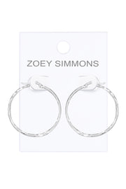 Sterling Silver Diamond Cut Hoop Earrings - SS