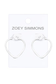 Sterling Silver Big Heart Hoop Earrings - SS