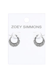 Sterling Silver Floral Filigree Hoop Earrings - SS