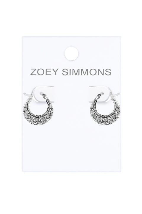 Sterling Silver Floral Filigree Hoop Earrings - SS
