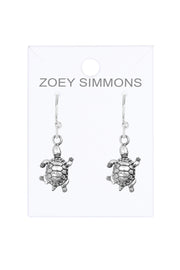 Sterling Silver Turtle Drop Earrings - SS