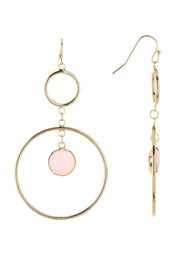 Rose Crystal & Circles Drop Earrings - GF