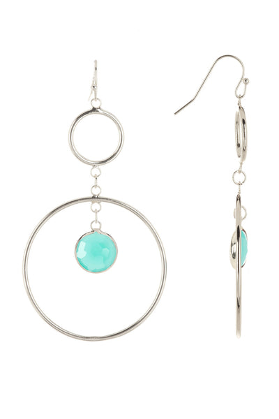 Amazonite Crystal & Circles Drop Earrings - SF