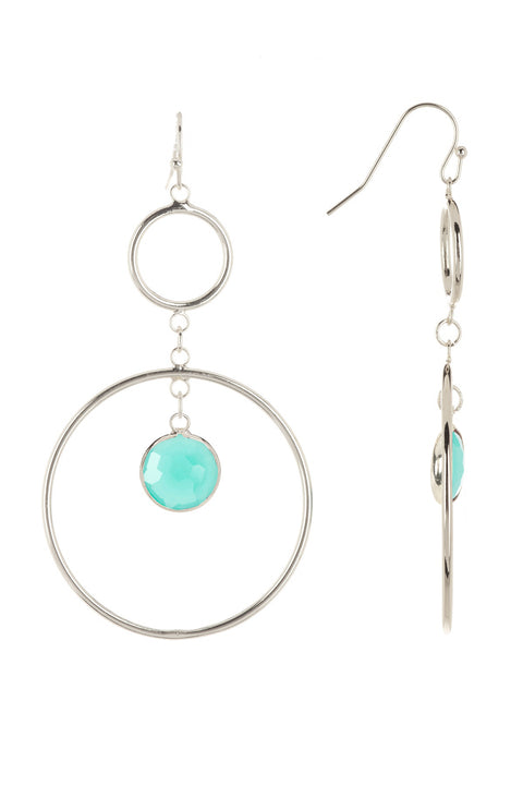 Amazonite Crystal & Circles Drop Earrings - SF