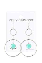 Amazonite Crystal & Circles Drop Earrings - SF