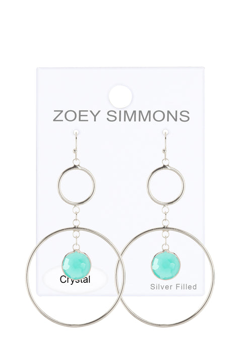Amazonite Crystal & Circles Drop Earrings - SF