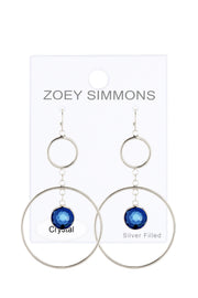 London Blue Crystal & Circles Drop Earrings - SF