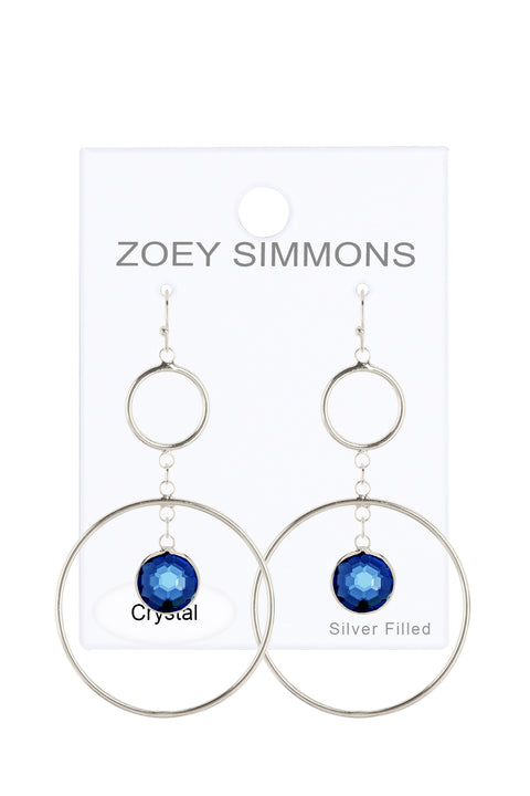 London Blue Crystal & Circles Drop Earrings - SF