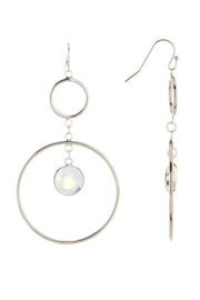 Moonstone Crystal & Circles Drop Earrings - SF