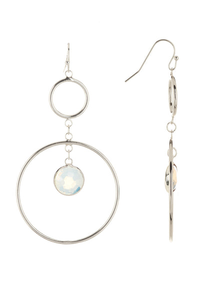 Moonstone Crystal & Circles Drop Earrings - SF