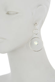 Moonstone Crystal & Circles Drop Earrings - SF