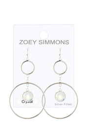 Moonstone Crystal & Circles Drop Earrings - SF