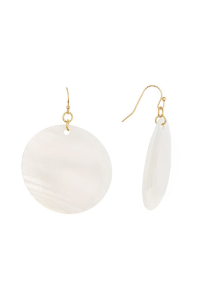 Mother Of Pearl Disc Drop Earrings - GF