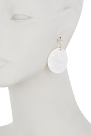 Mother Of Pearl Disc Drop Earrings - GF