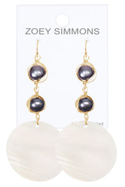 Mother Of Pearl & Freshwater Pearl Drop Earrings - GF