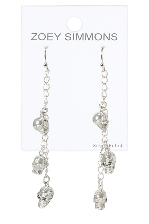 Skull Charm Dangle Earrings - SF