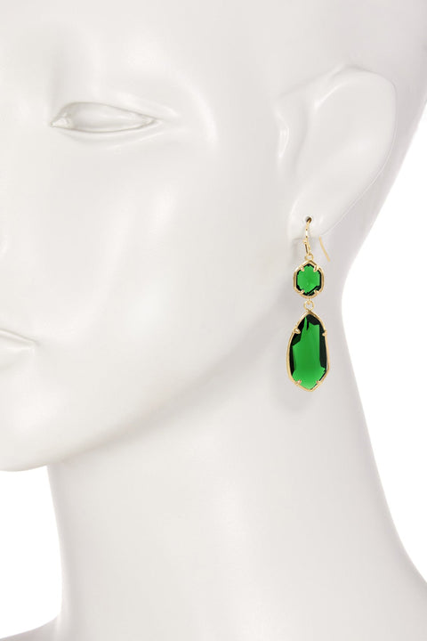 Blue Cat's Eye Hanging Drop Earrings - GF