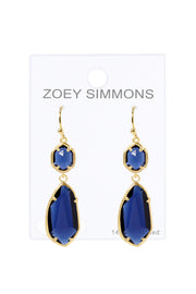 London Blue Crystal Hanging Drop Earrings - GF