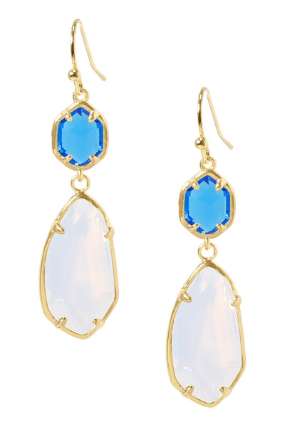 Moonstone Crystal Hanging Drop Earrings - GF