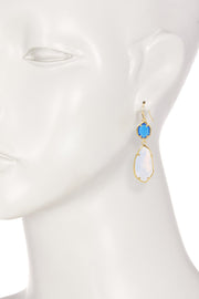 Moonstone Crystal Hanging Drop Earrings - GF