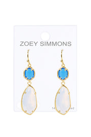 Moonstone Crystal Hanging Drop Earrings - GF