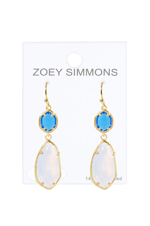 Moonstone Crystal Hanging Drop Earrings - GF