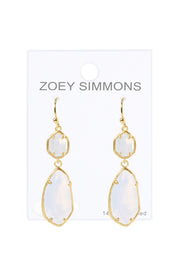 Moonstone Crystal Hanging Drop Earrings - GF