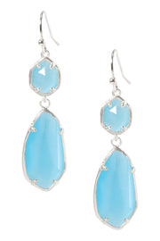 Blue Cat's Eye Hanging Drop Earrings - SF