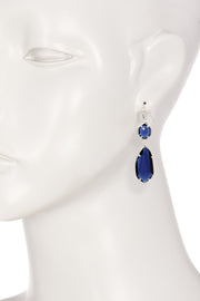 London Blue Crystal Hanging Drop Earrings - SF