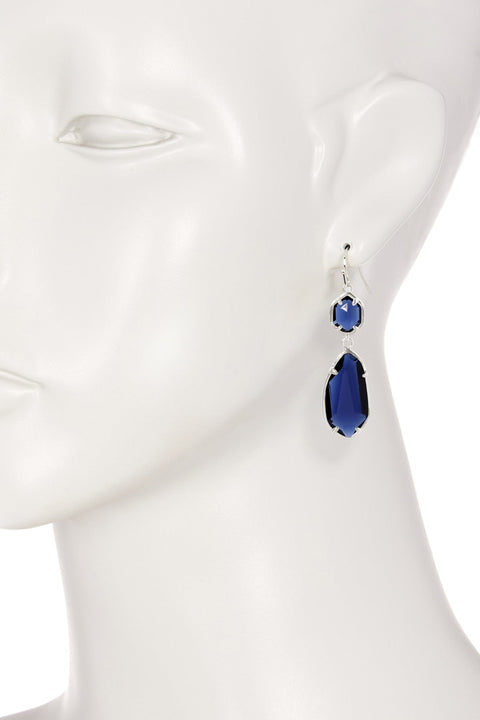 London Blue Crystal Hanging Drop Earrings - SF