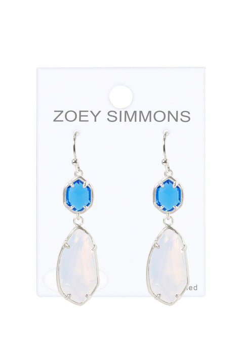 Moonstone Crystal Hanging Drop Earrings - SF