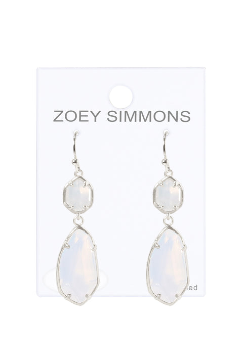Moonstone Crystal Hanging Drop Earrings - SF