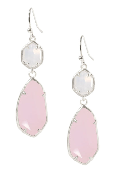 Rose Crystal Hanging Drop Earrings - SF