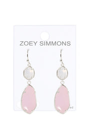 Rose Crystal Hanging Drop Earrings - SF