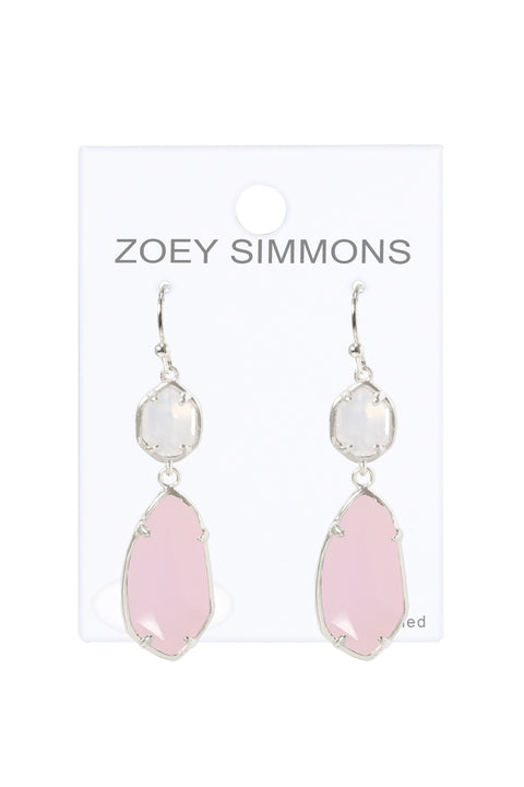 Rose Crystal Hanging Drop Earrings - SF