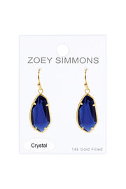 London Blue Crystal Fancy Cut Drop Earrings - GF