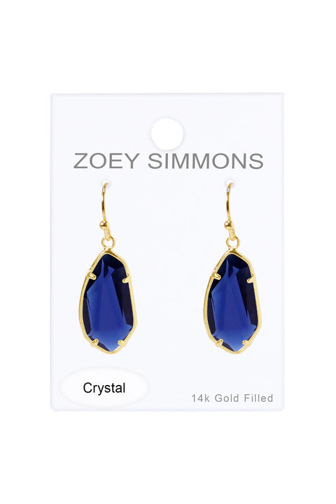 London Blue Crystal Fancy Cut Drop Earrings - GF