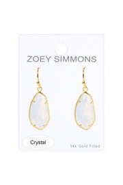 Moonstone Crystal Fancy Cut Drop Earrings - GF