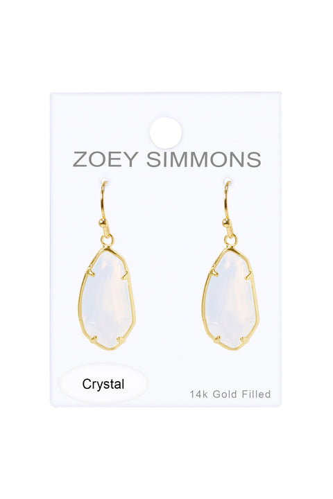 Moonstone Crystal Fancy Cut Drop Earrings - GF