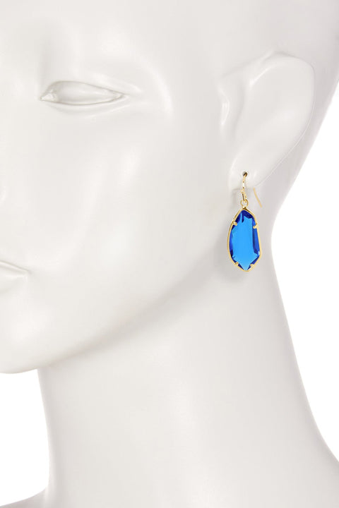 Swiss Blue Crystal Fancy Cut Drop Earrings - GF