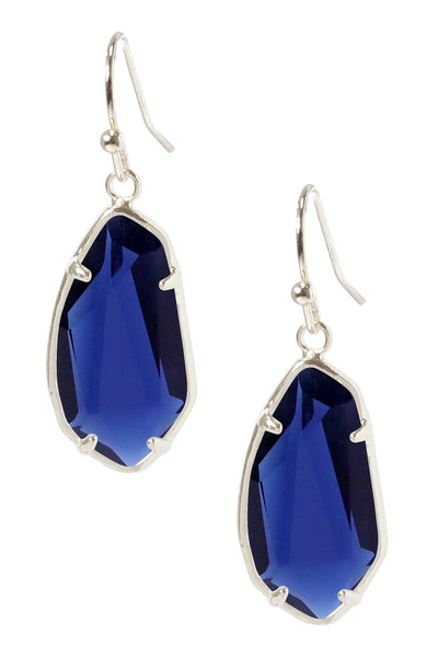London Blue Crystal Fancy Cut Drop Earrings - SF