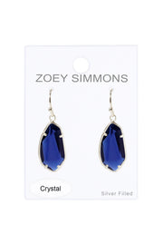 London Blue Crystal Fancy Cut Drop Earrings - SF